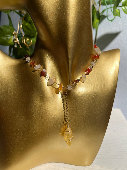 Carnelian fairy necklace