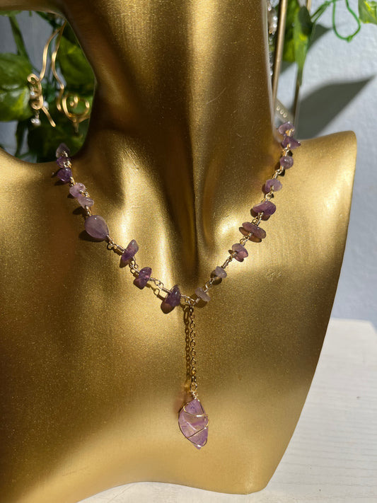 Amethyst fairy necklace