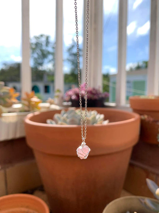 Rose quartz necklace